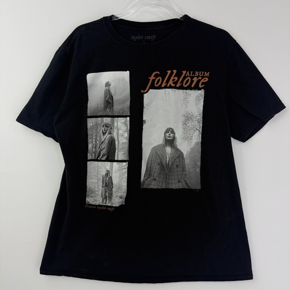 Taylor Swift Folklore Album T-Shirt Black "In The Trees" Official Size L